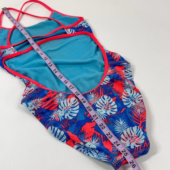 TYR Womens Tortuga Trinity Fit One Piece Swimsuit Size 30 Teal Competition - Picture 4 of 8